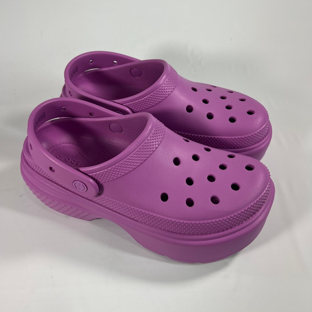 Crocs Stomp Clog Women's 10 Mens 8 Orchid Purple Platform Sandals Chunky NEW